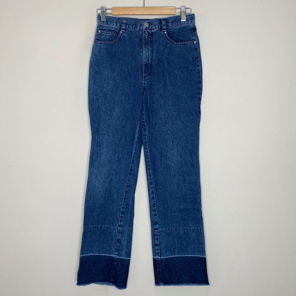 Rachel Comey Slim Legion Jeans Two Tone High Rise Straight Crop Raw Hem 4 - Picture 3 of 14